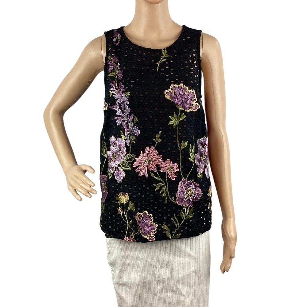Anthropologie Meadow Rue Top Size XS Black Floral